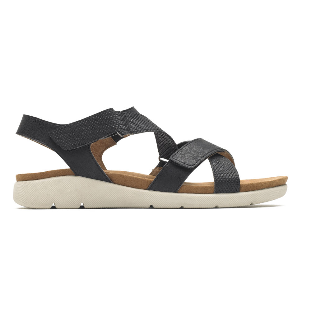 Sandalias Rockport Mujer Mexico - Eileen X-Strap Negros - MUNIY1892